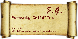 Parovsky Gellért névjegykártya